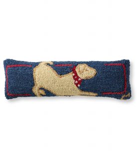 Wool Hooked Throw Pillow, Yellow Lab