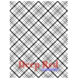 Deep Red Cling Stamp   Plaid Background