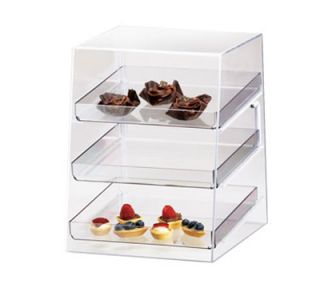 Cal Mil Countertop Display Case w/ Rear Door & 3 Removable Trays, Clear