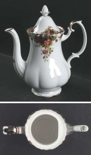 Royal Albert Old Country Roses Coffee Pot & Lid, Fine China Dinnerware   Montros