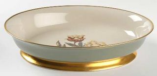 Flintridge Avalon Sage Green (Gold/Rim) 9 Oval Vegetable Bowl, Fine China Dinne