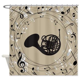  French Horn Musical Gift Shower Curtain  Use code FREECART at Checkout