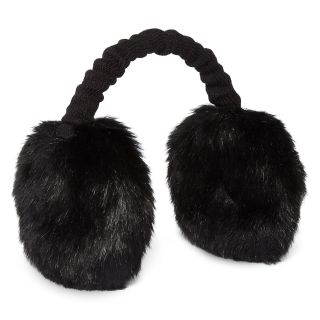 Faux Fur Earmuffs, Black, Womens