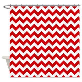  Red And White Chevron Pattern Shower Curtain  Use code FREECART at Checkout