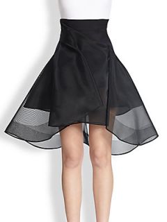 Peter Pilotto Organza Flared Cycle Skirt   Black