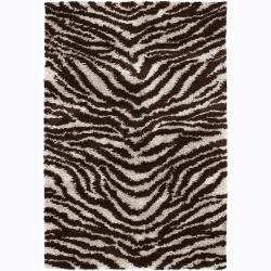 Handwoven Tiger striped Mandara Shag Rug (9 X 13) (Brown, blackPattern Shag Tip We recommend the use of a  non skid pad to keep the rug in place on smooth surfaces. All rug sizes are approximate. Due to the difference of monitor colors, some rug colors 