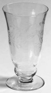 Unknown Crystal Unk201 Footed Tumbler   Floral Cut Design Facing Right, Optic