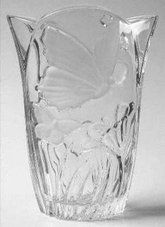 Block Crystal Meadow Flower Vase   Clear,Frost Butterflies