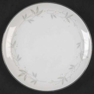 Mikasa Felicia Bread & Butter Plate, Fine China Dinnerware   White Flowers, Gray