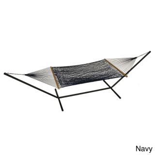 Phat Tommy Olefin Hammock And Stand (Black, bold blue, carrot, cranberry, graphite, holly, lemon, navy, purple, sandstone, whiteStand material Heavy duty tubular steelHammock material OlefinStand included YesWeather resistant YesUV protectionDimension