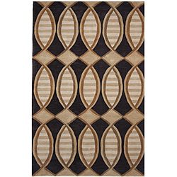 Dynasty Hand tufted Black/brown Area Rug (79x109) (Polyacrylic Pile height 1.5 inchesStyle TraditionalPrimary color BlackSecondary color Brown, tanPattern Geometric Tip We recommend the use of a non skid pad to keep the rug in place on smooth surfac