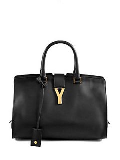 Saint Laurent Cabas Classique Y Line Top Handle Bag   Black