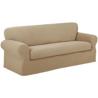 Reeves Stretch Plush 2 pc. Sofa Slipcover Set, Chocolate (Brown)