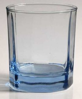 Anchor Hocking Reflections Blue On The Rocks Glass   Heavy Optic Design, Blue