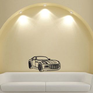Sports Car Vinyl Wall Decal (Glossy blackMaterials VinylQuantity One (1)Setting IndoorInstallation Easy self installDimensions 25 inches high x 35 inches wide )