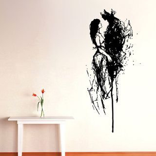 Abstract Couple Vinyl Wall Decal (Glossy blackEasy to applyDimensions 25 inches wide x 35 inches long )