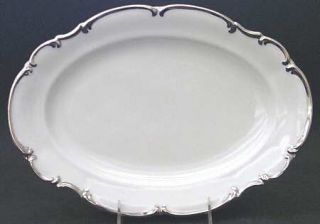 Hutschenreuther Revere (White) 12 Oval Serving Platter, Fine China Dinnerware  