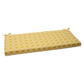 Outdoor Bench Cushion   Yellow/White Rossmere Geometric