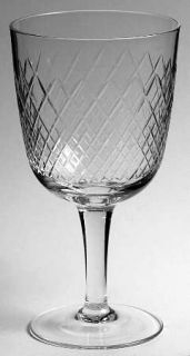 Unknown Crystal Unk539 Water Goblet   Criss Cross & Cross Hatch Cut Bowl