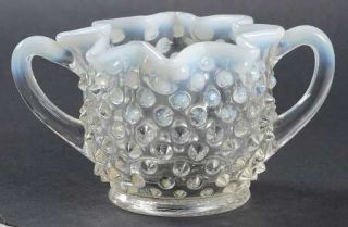 Fenton Hobnail French Opalescent Star Shaped Open Sugar   French Opalescent
