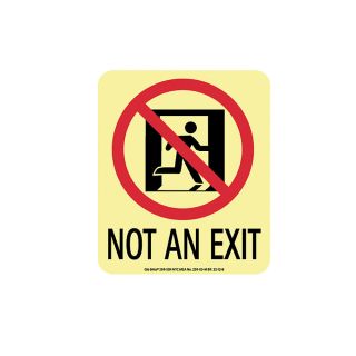 Nmc Glo Brite Directional Sign   Not An Exit   Flex   5 1/2x6 1/2