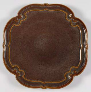 Bombay Bma16 Dinner Plate, Fine China Dinnerware   Brown,Sponged W/Brown Scrolls