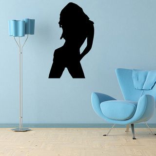 Girl Silhouette Vinyl Wall Decal (Glossy blackEasy to applyDimensions 25 inches wide x 35 inches long )