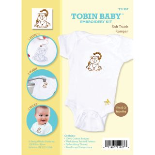 Tobin Baby Monkey Soft Touch Romper Embroidery Kit fits 0 3 Months