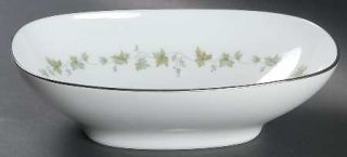 Noritake Lexington 9 Oval Vegetable Bowl, Fine China Dinnerware   Green Leaves,