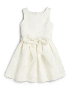 Charabia Little Girls Brocade & Tulle Dress   White