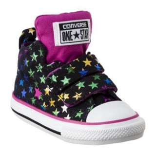 Toddler Girls Converse One Star Stars Hightop Sneaker   Black 9