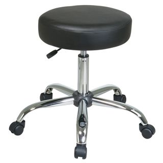 Office Star Products Work Smart Backless Drafting Stool (Black Weight capacity 250 pounds Dimensions 26.5 inches high x 23 inches wide x 23 inches deep Seat size 16 inches wide x 16 inches deep x 4 inches tall Seat height 25 inches Assembly required 