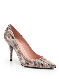 Patent Leather Snake Embossed Pumps   Snake