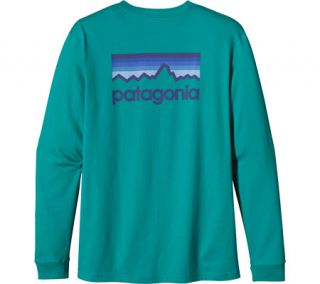 Mens Patagonia L/S Line Logo T Shirt   Teal Green T Shirts