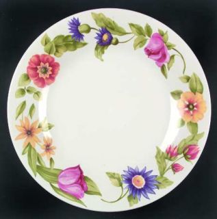 Pfaltzgraff Emma Dinner Plate, Fine China Dinnerware   Multicolor Floral Rim