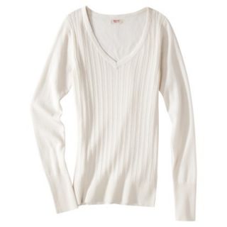 Mossimo Supply Co. Juniors Pointelle Sweater   White L(11 13)