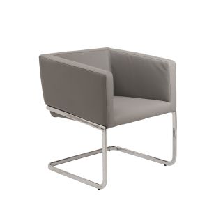 Euro Style Ari Grey Leatherette Lounge Chair