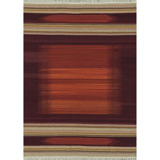 Zahra Hand Woven Red Wool Rug (50 X 76)