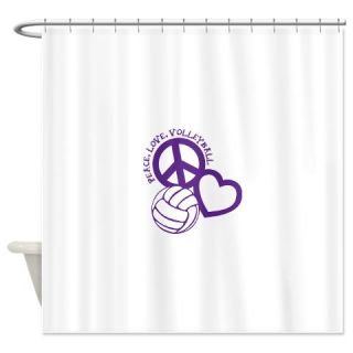  peace love volleyball, purple top,  Shower Curtain  Use code FREECART at Checkout