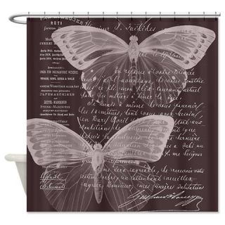  French Butterflies Wine Shower Curtain  Use code FREECART at Checkout