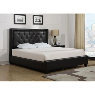 Bonded Leather Wood Slat California King size Platform Bed