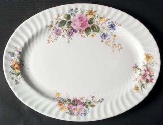 Royal Doulton Arcadia (New,Smooth,Brwn/Green Backstp) 16 Oval Serving Platter,