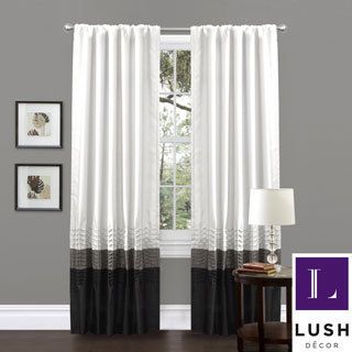 Mia White Pieced 84 inch Curtain Panel Pair (WhiteCurtain style Window panelConstruction Rod pocketPocket measures 3 inchesLining NoDimensions 84 inches long x 54 inches wide Tiebacks included NoEnergy saving NoMaterials 100 percent faux silk poly