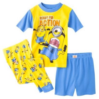 Despicable Me Boys 3 Piece Short Sleeve Pajama Set   Yellow 8