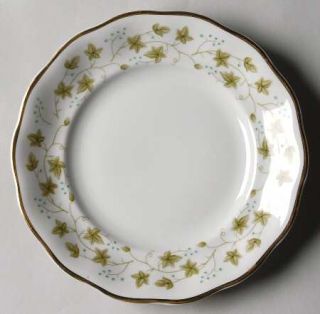 Favolina Diana Bread & Butter Plate, Fine China Dinnerware   Blue Dots On Green