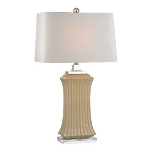 Dimond Lighting DMD D2451 Wiltshire Ribbed Ceramic Table Lamp with Crystal Base
