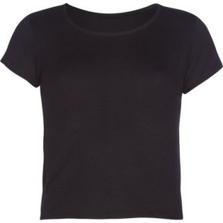 Girls Fitted Crop Tee Black In Sizes Small, Large, X Large, Medium, X