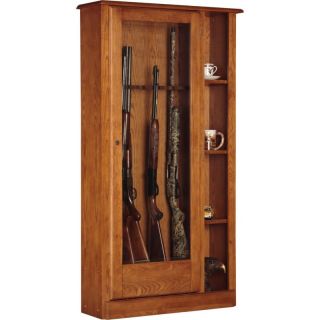 American Furniture Classics 10 Gun Cabinet with Display Shelves Multicolor   725