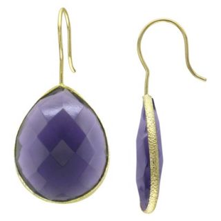 22K Yellow Gold Plated 28.0 CT.T.W. Created African Amethyst Hook Earrings