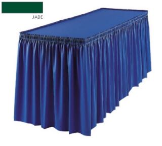 Snap Drape 8 ft Wyndham Fitted Table Cover Set w/ Shirred Skirt, Jade